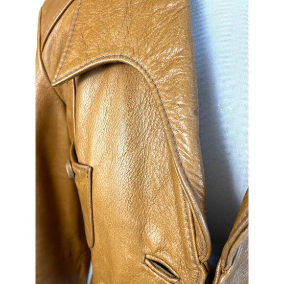 Vintage East West Tan Leather Jacket Signed Reptila Numbered 200 13 HTF Original - Picture 14 of 16